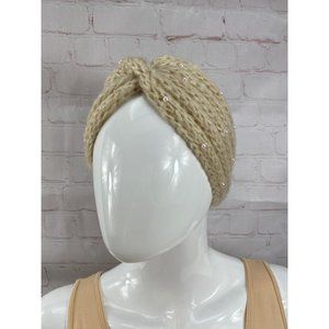 NWT Free Press Ivory Cream Knit Headband w/Pearls
